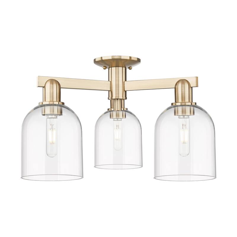 Innovations Lighting Endless Possibilities Arcadia - Bella - 3 Light 23" Semi-Flush Mount - Clear/Champagne Bronze
