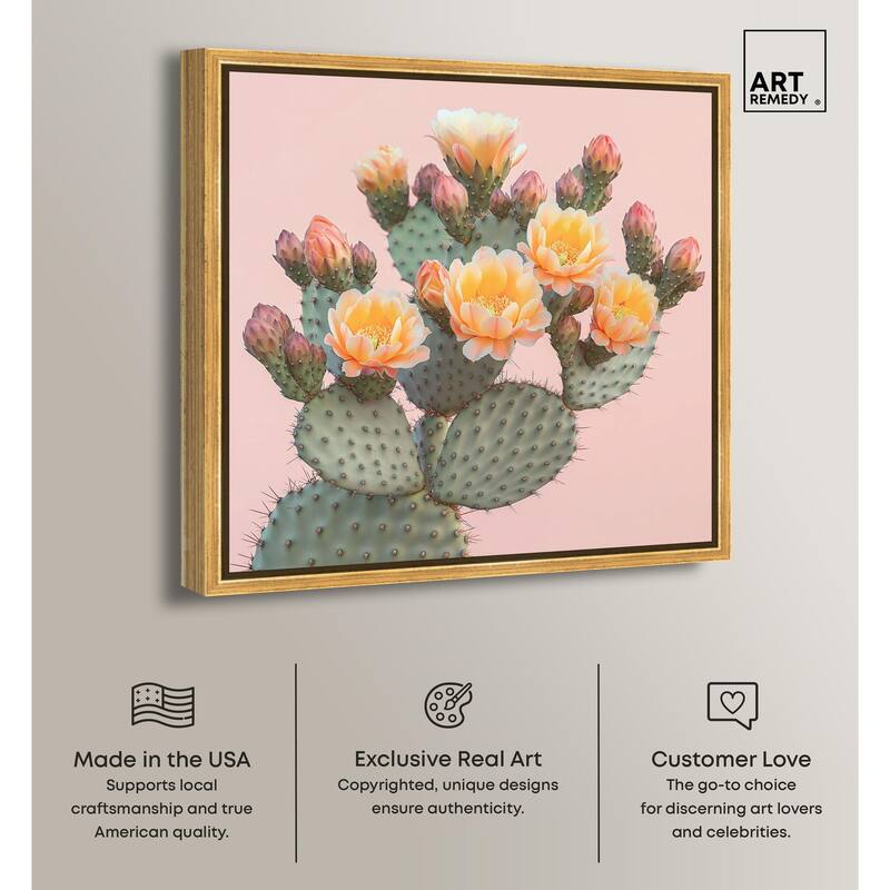 Pink and Prickly Canvas by Art Remedy