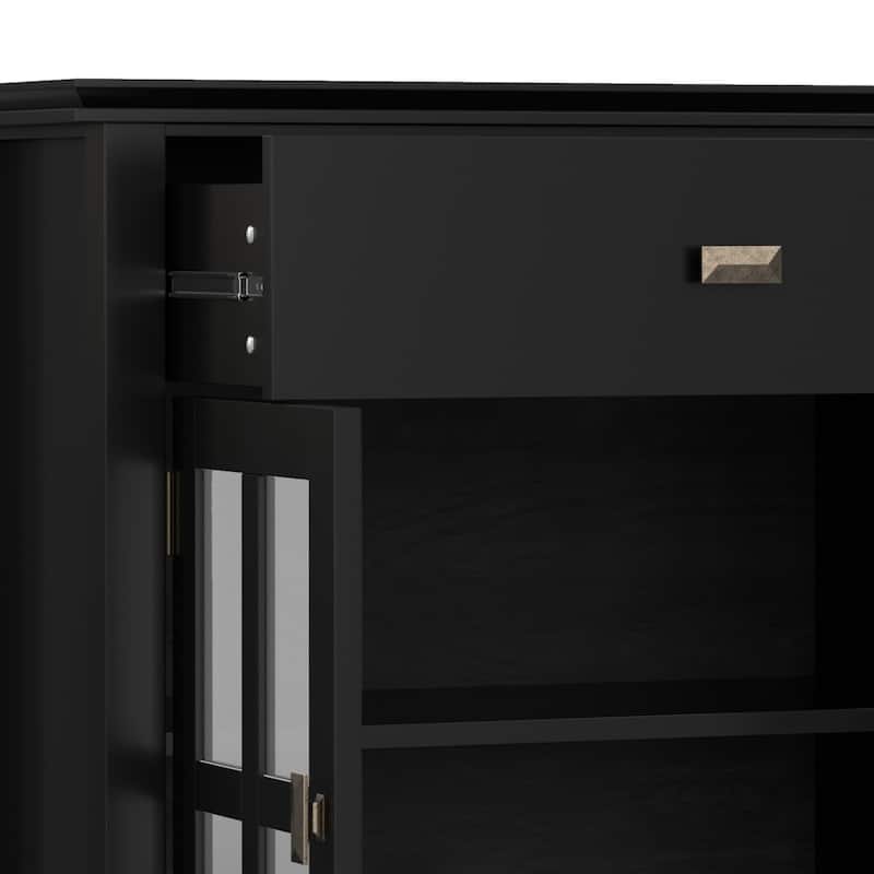 WYNDENHALL Stratford 60" Wide Solid Wood Transitional Large 4 Door Sideboard Buffet -  17"d x 60"w x 34"h