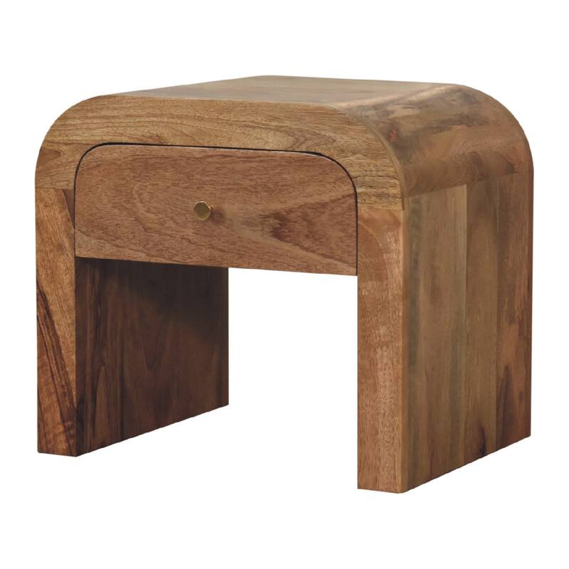 Solid Wood Oak Nightstand, Single Box, Timeless Elegance Design