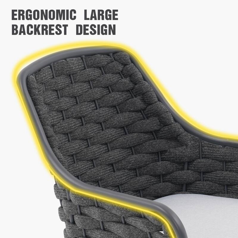 Outdoor Metal High Arm Barstool Chair with Cushions (set of 2)