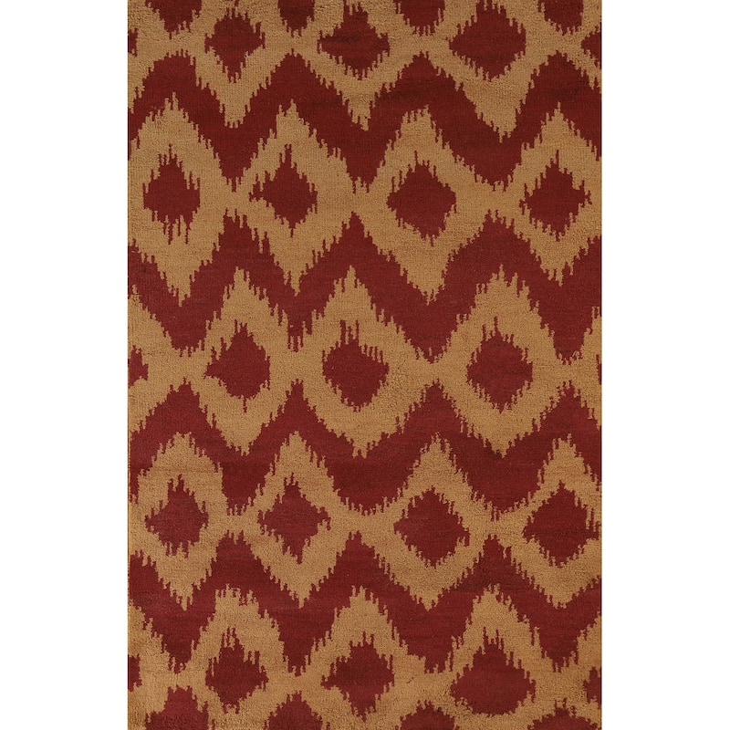 Hand Knotted Oriental 100% Wool Carpet Modern All-Over Yellow & Gold Gabbeh Area Rug - 7' 9'' X 5' 0''