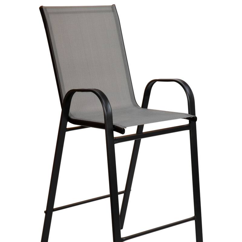 2 Pack Outdoor Barstools with Flex Comfort Material-Patio Stool