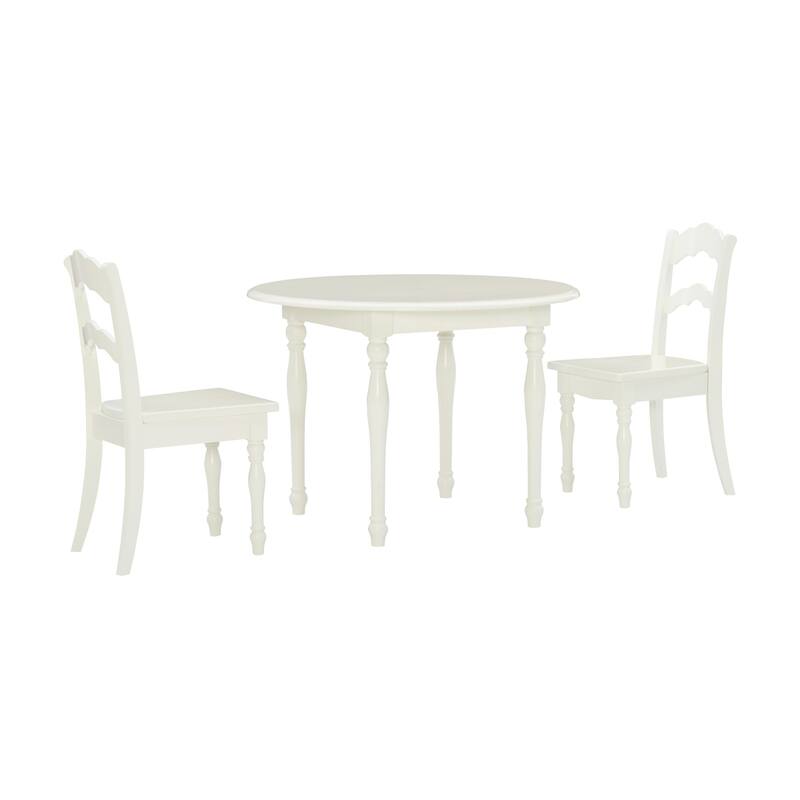 3-Piece Kids Table and Chair Set - 30" - White
