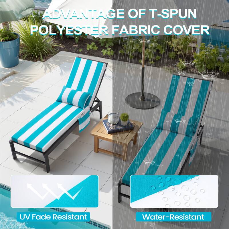 Pellebant Outdoor Lounge Chair Cushions with Pillow