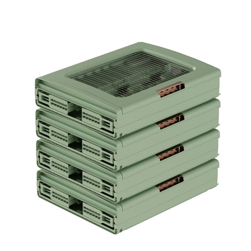 Javlergo 65" Narrow Tall Storage Bin 4 Tier Foldable Kitchen Storage Cabinet Organizer Freestanding Kitchen Pantry