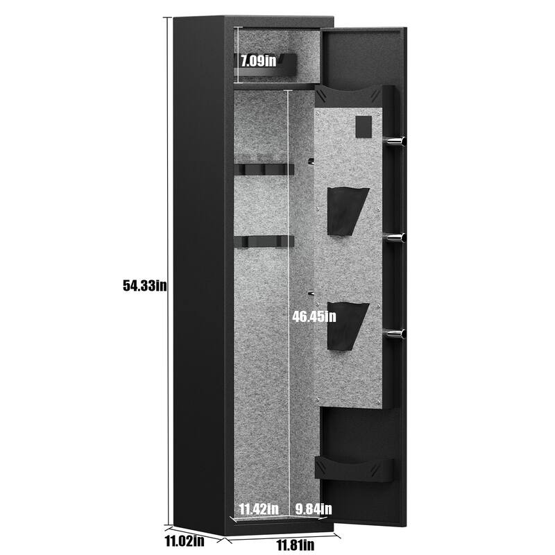 3-4 Gun Safe for Rifles and Pistols,Quick Access Password Gun Safe, Security Metal Rifle Safe Locker with Removable Shelf