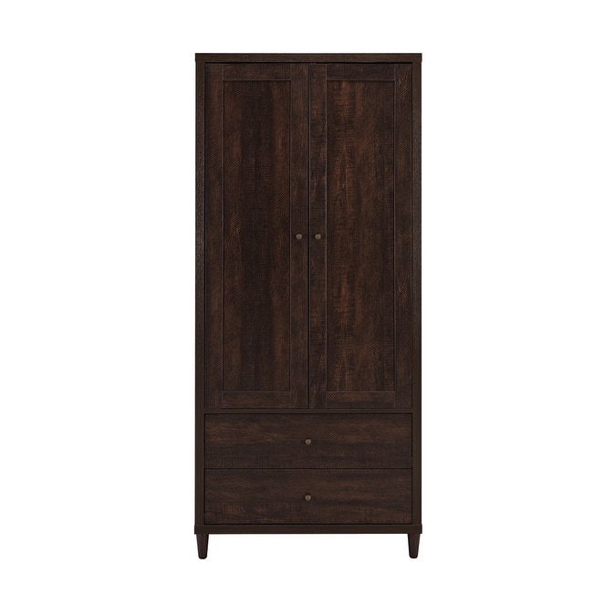 Wadeline 2-Door Tall Accent Storage Cabinet Rustic Tobacco