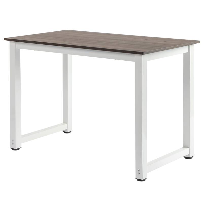 Wooden Computer Desk High Strength Compact Study Table for Home Office and School Gray Finish