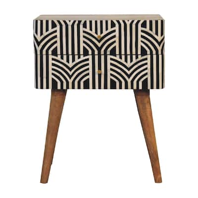 Nightstand with Storage Drawer & Solid Wood Tabletop,For Bedroom, Living Room