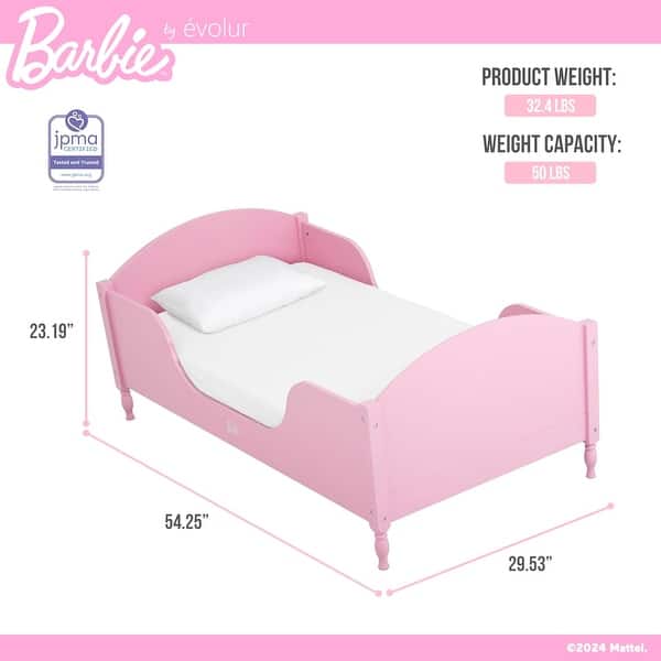 dimension image slide 0 of 2, Barbie Dreamscape Toddler Bed by Evolur