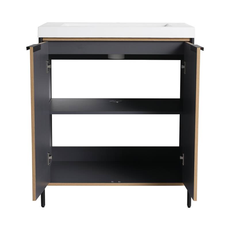 Beingnext 24"/30"/36"/48"/60" Bathroom Vanity with Sink, Freestanding Bathroom Vanity with Soft Close Door and Shelf