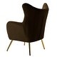 preview thumbnail 118 of 141, Eusebio Tufted Velvet Accent Chair with Wingback, Arms, and Metal Gold Legs for Living Room or Bedroom by HULALA HOME