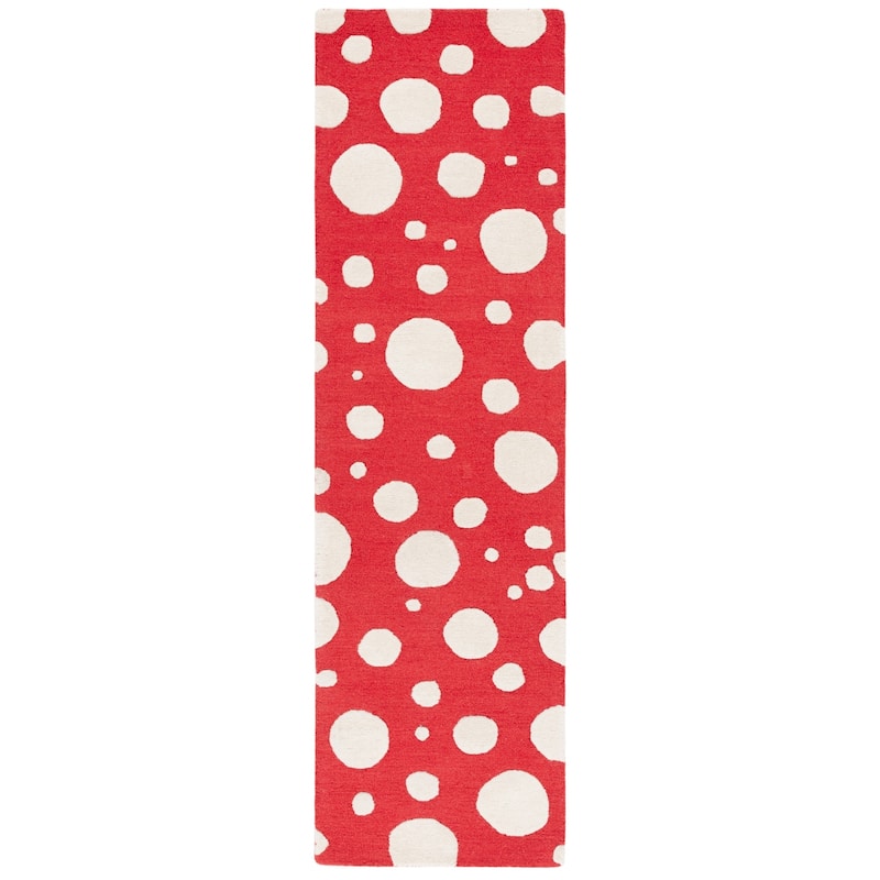 SAFAVIEH Handmade Cambridge Gaurangi Contemporary Wool Rug - 2'3" x 8' Runner - Red/Ivory