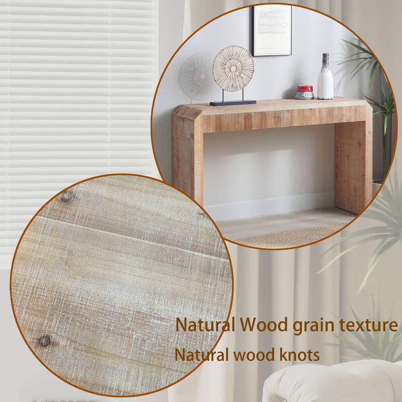 Rustic Minimalist Design Wooden Console Table with 2 Drawer