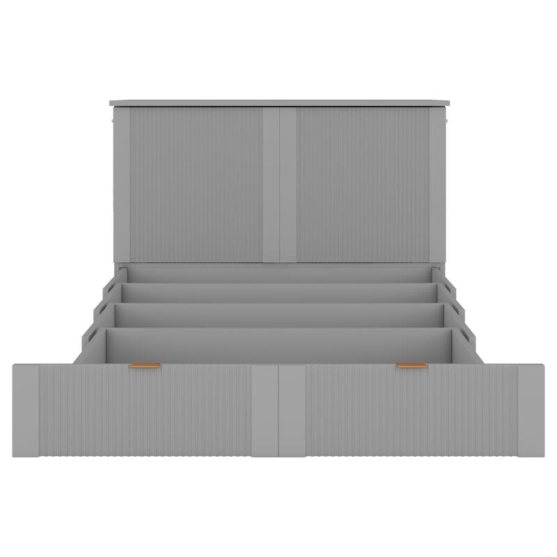 Space-Saving Full Size Murphy Bed with Drawers, USB Ports, and Smooth Pulley Design