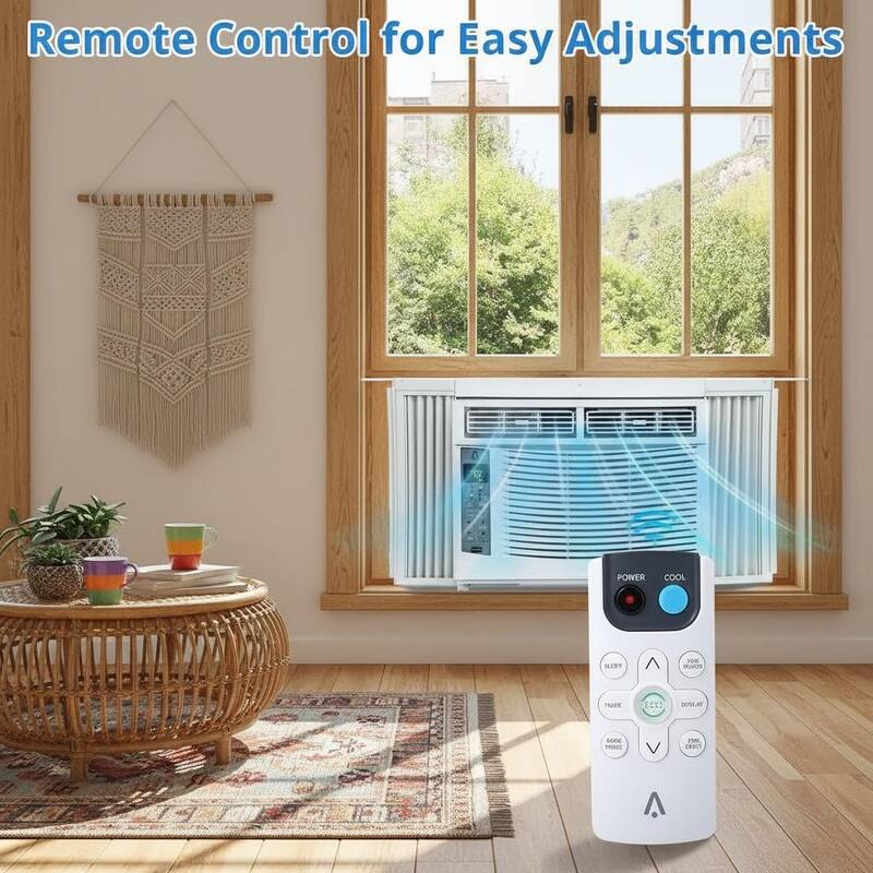 6000 BTU Window Air Conditioner, Fast Cooling to 250 Sq.Ft.，Remote Control