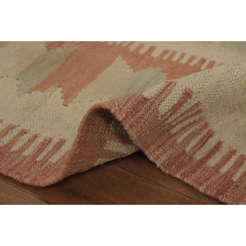 Hand Woven Oriental 100% Wool Carpet Southwestern Tribal Green Kilim Area Rug - 6' 3'' X 4' 1''