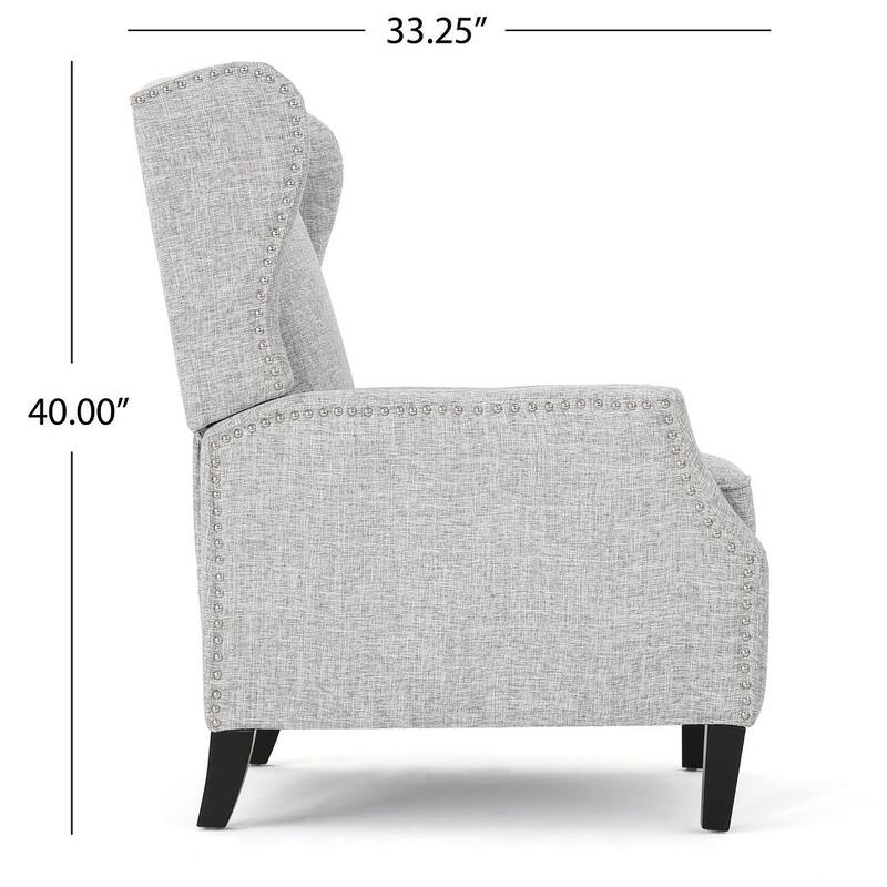 Traditional Fabric Recliner Chairs with Studded Border by Christopher Knight Home