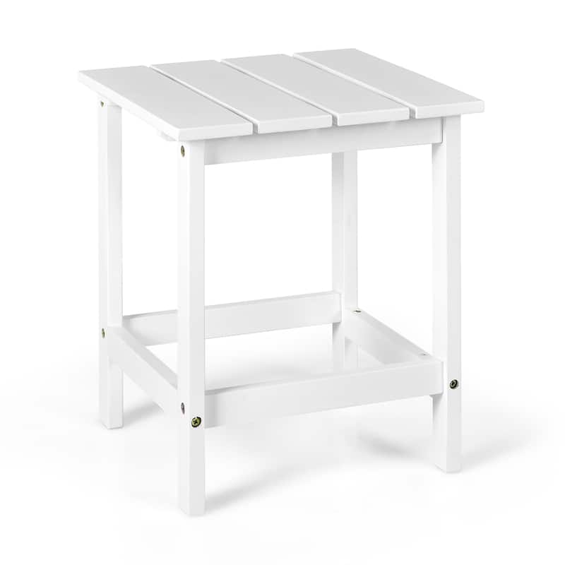 Costway Patio 15" End Side Coffee Table Square Wooden Slat Garden Deck - See details