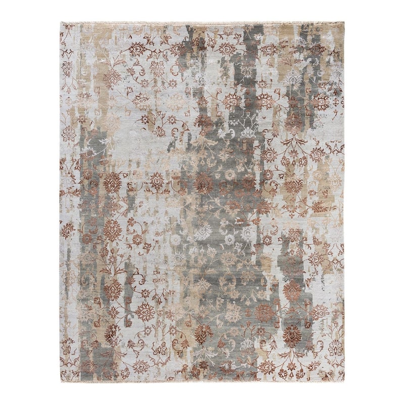 Ikat One-of-a-Kind Hand-Knotted Area Rug, Beige - 8' 1" x 10' 0"