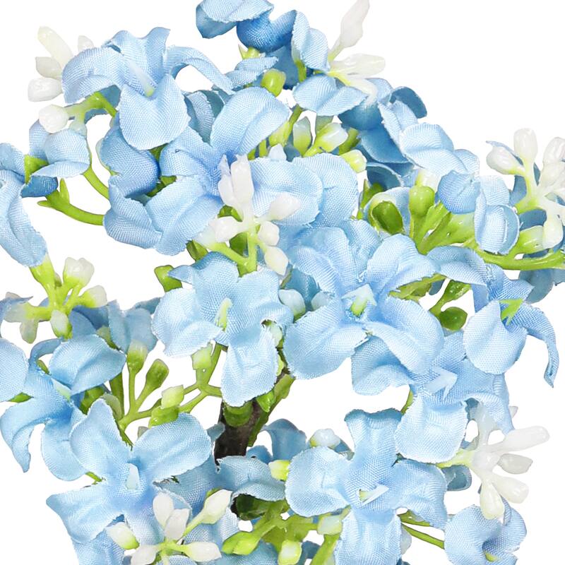 Set of 2 Blue Artificial Lilac Flower Stem Spray 27in - 27" L x 6" W x 4" DP