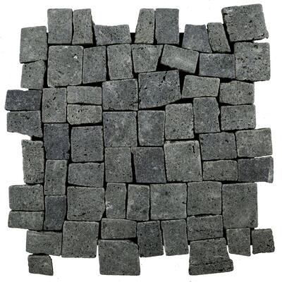Cruz Bay Studio XQ3R Block Mosaic - 11" x 11" Pebble and Rock Floor