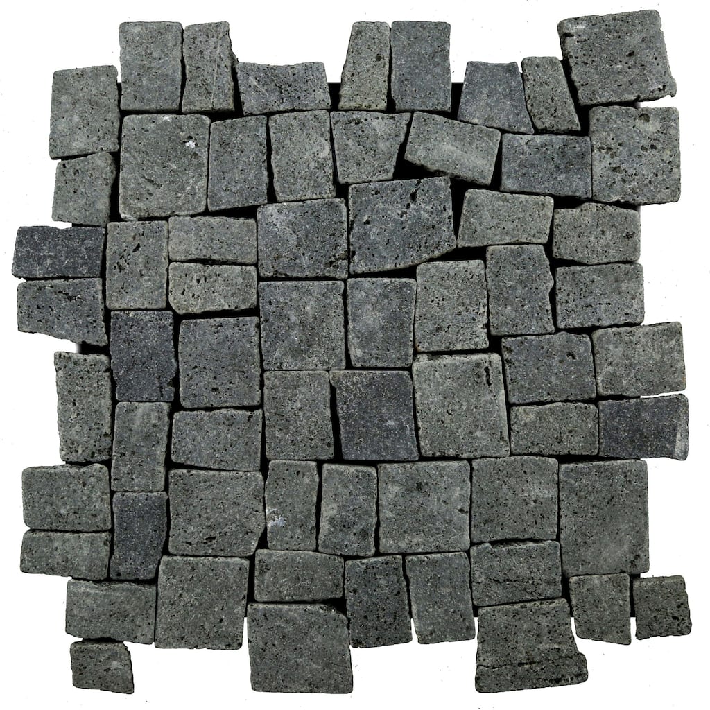 Cruz Bay Studio XQ3R Block Mosaic - 11" x 11" Pebble and Rock Floor