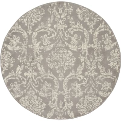 Sadis Power Loomed Geometric Area Rug By HomeRoots - 5' Round