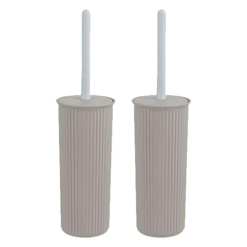 Superio Ribbed Toilet Bowl Brush - 4"W x 15"D x 4"H - Taupe