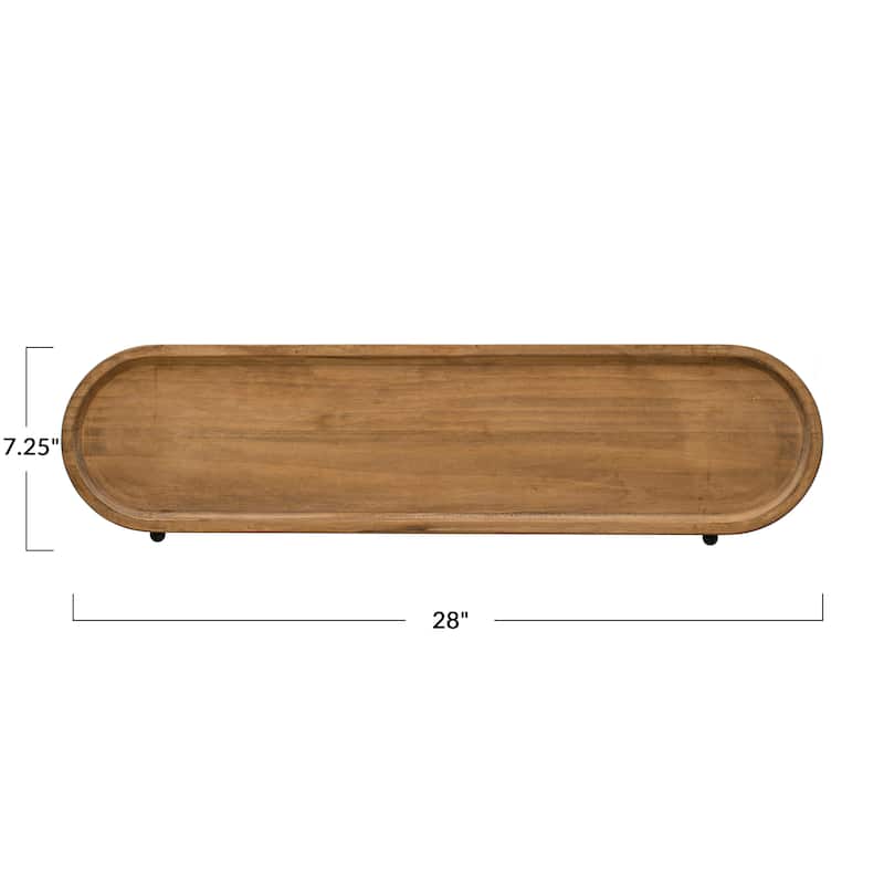 Wood and Metal Wall Shelf - 28.0"L x 7.4"W x 2.1"H