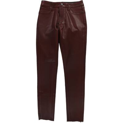 Articles of Society Womens Raw Hem Coated Skinny Fit Jeans,, Brown, 26