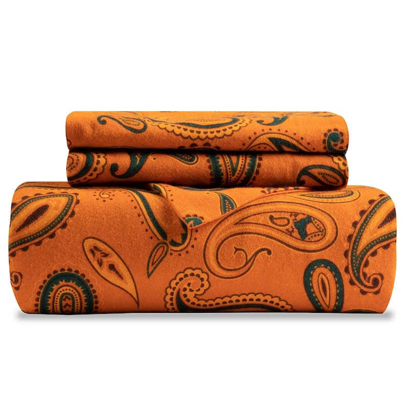 HomeRoots Pumpkin Queen Cotton Blend Thread Count Washable Duvet Cover Set