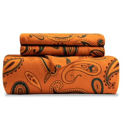 HomeRoots Pumpkin Queen Cotton Blend Thread Count Washable Duvet Cover Set