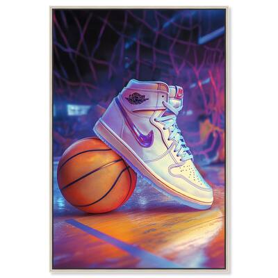 Neon Basketball Court Canvas by Art Remedy