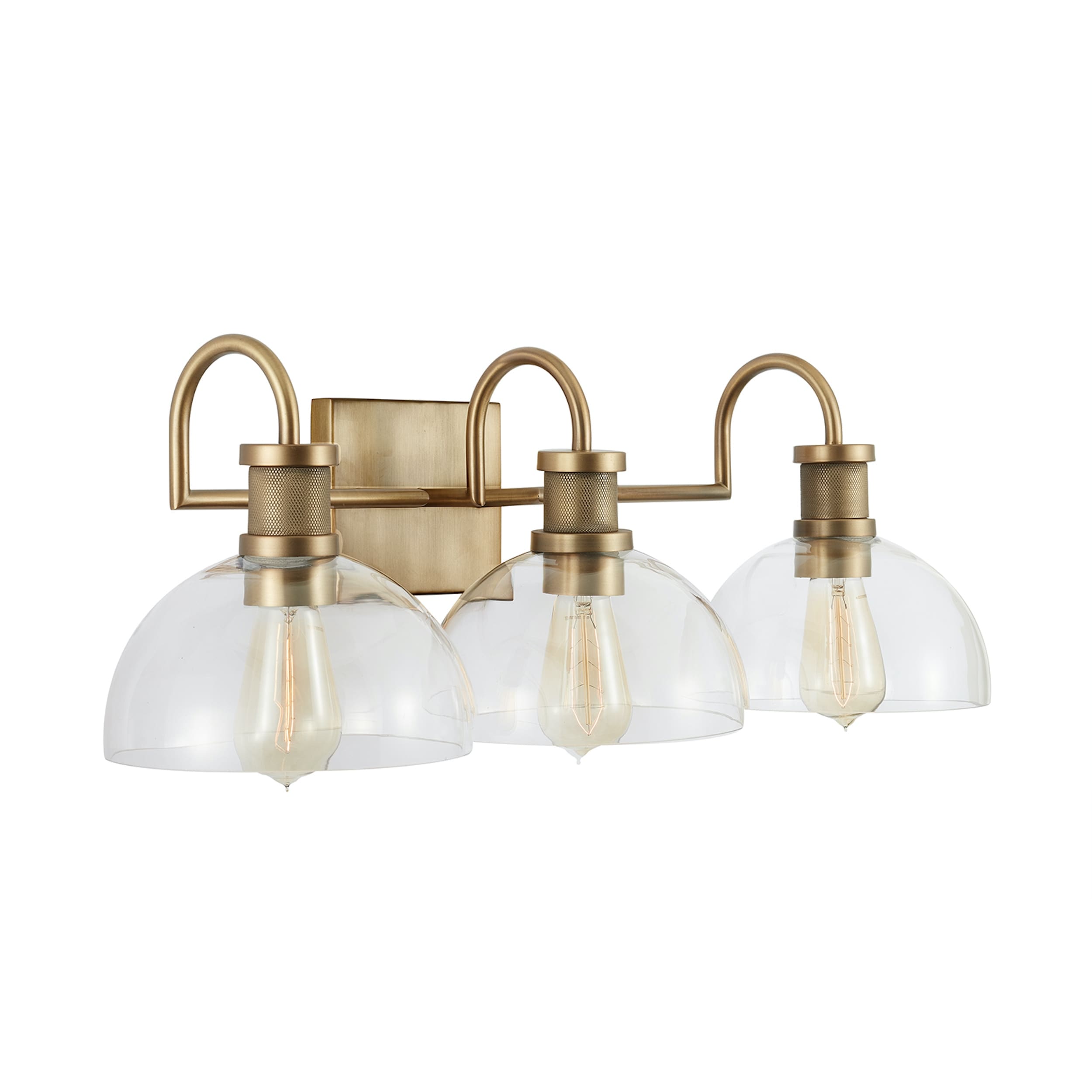 Cassidy 3-light Aged Brass Bath/ Vanity Fixture w/ Clear Glass