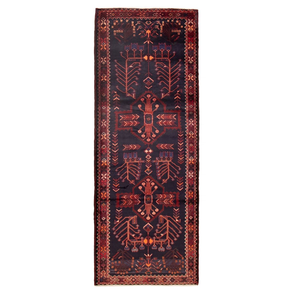 ECARPETGALLERY Hand-knotted Anadol Navy Wool Rug - 3'9 x 9'8