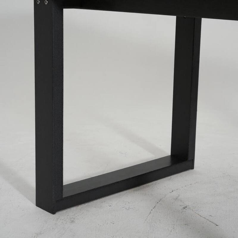 67" HDPE Outdoor Dining & Meeting Table, Weather-Resistant, Seats 6, Space-Saving Chair Slide-In