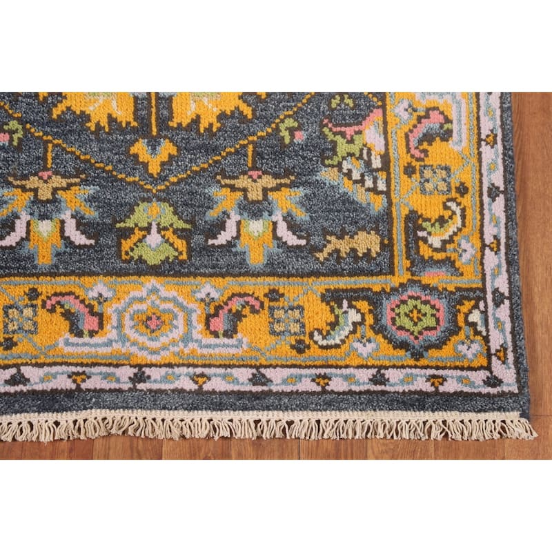 Blue Heriz Serapi Indian Foyer Rug Hand-Knotted Wool Carpet - 3'1"x 5'1"