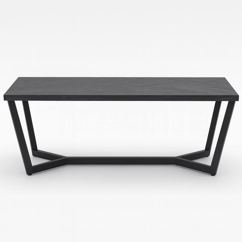 Strata Orion Coffee Table Wood Top Metal Base Modern Accent Table