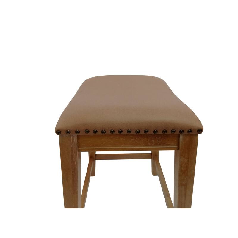 Saddle Counter Stools with Upholstered Seat - 25" - Brown - Set of 2