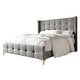 preview thumbnail 22 of 23, CraftPorch Luxurious Square Button-Tufted Wingback Velvet Upholstered Bed Silver Grey - Full