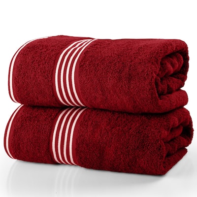 Bath Towels - 2PC 500GSM 100% Cotton Towel Set 35x70in Extra Large Quick Drying Bath Towels by Lavish Home