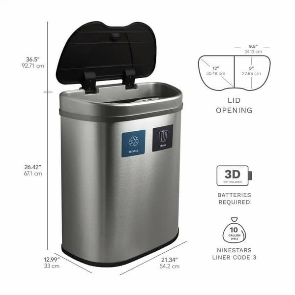 Nine Stars 13.2-Gal. Open Top Trash and garbage Can