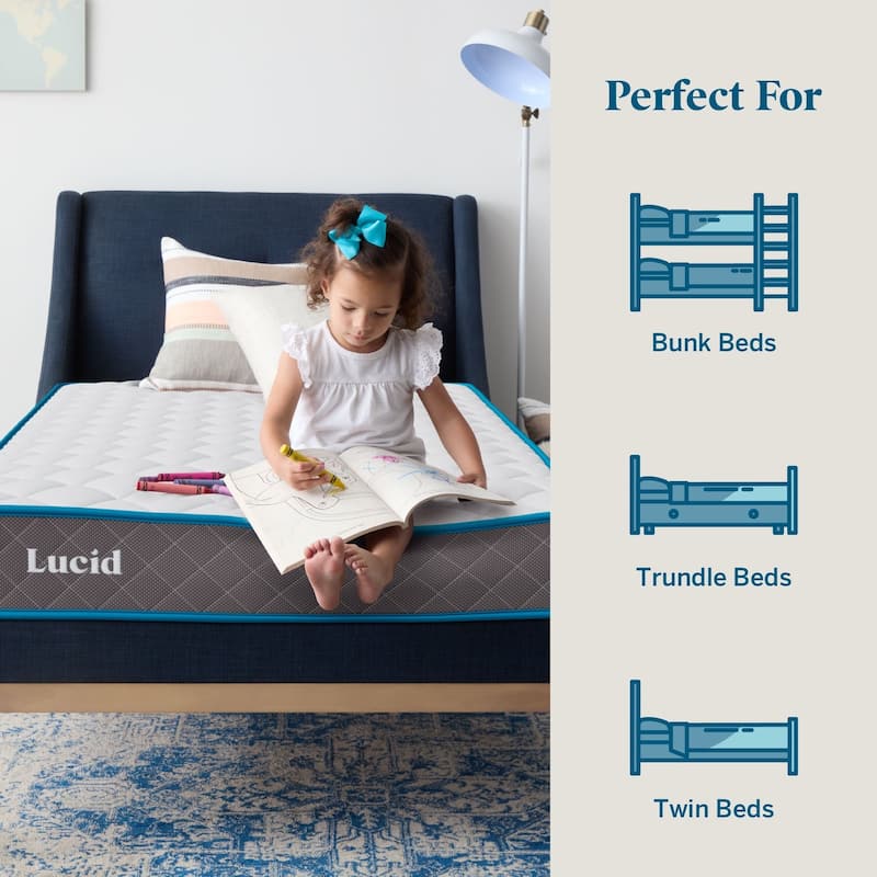 Lucid Comfort Collection 7-inch Innerspring Youth Mattress