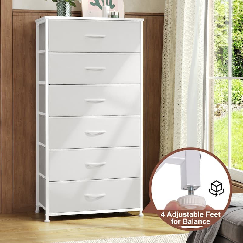 6 Drawers Vertical Dresser Storage Tower Cabinet Organizer Unit for Bedroom