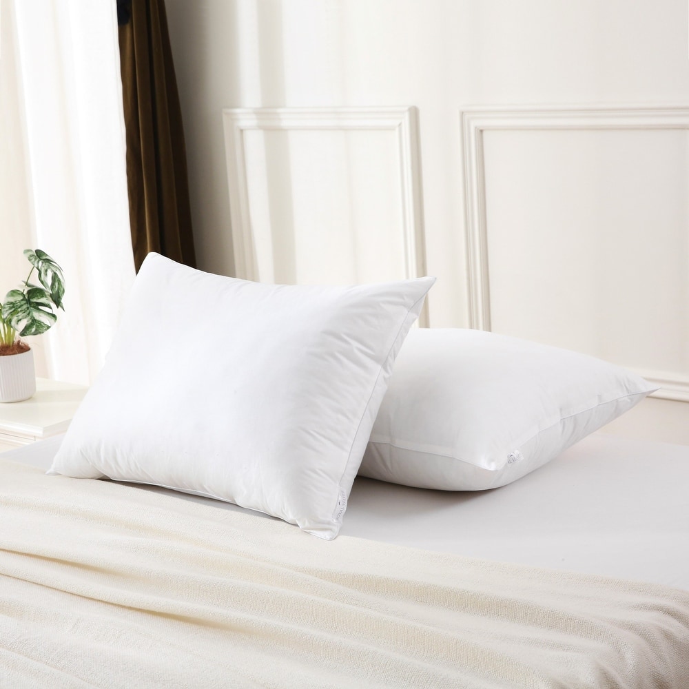 Royal Velvet White Goose Nano Down and Feather Pillows, Set of 2
