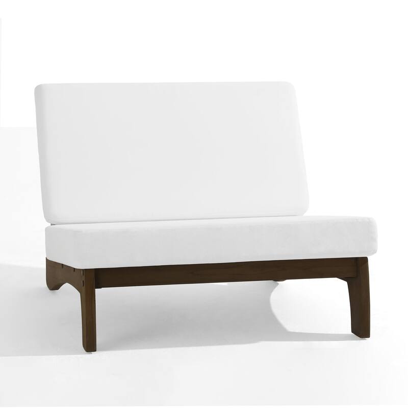 4 Piece Outdoor Wood Loveseat Chair Conversation Set with Cushion
