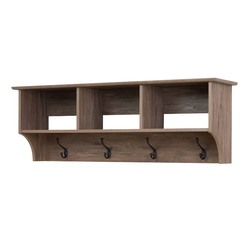Prepac Drifted Grey Wood 48-inch Wide Floating Entryway Shelf