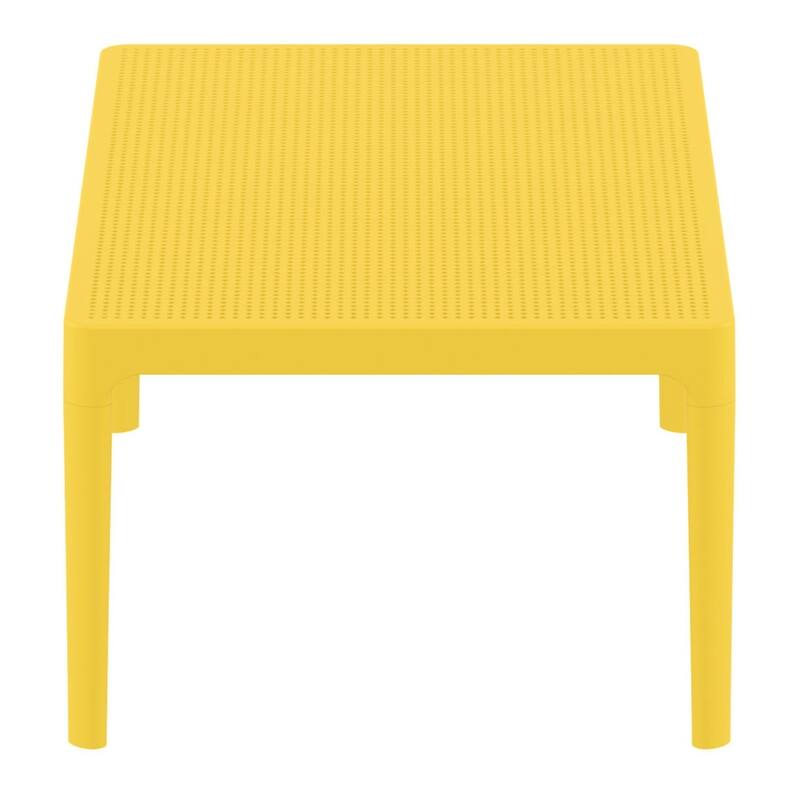 39.5" Yellow Patio Solid Rectangular Lounge Coffee Table